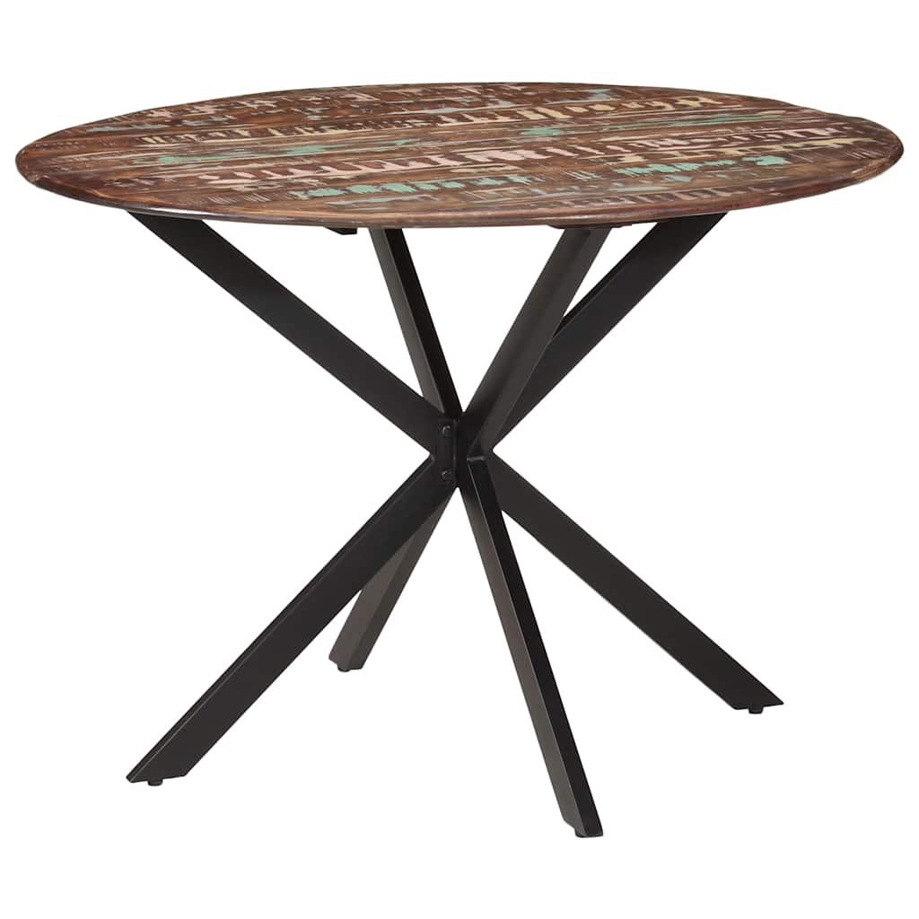 Table à dîner Ø110x78 cm Bois de récupération massif et acier - XIOS