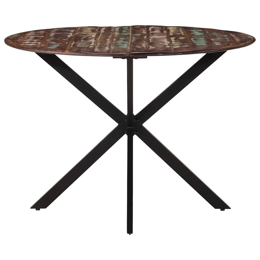 Table à dîner Ø110x78 cm Bois de récupération massif et acier - XIOS