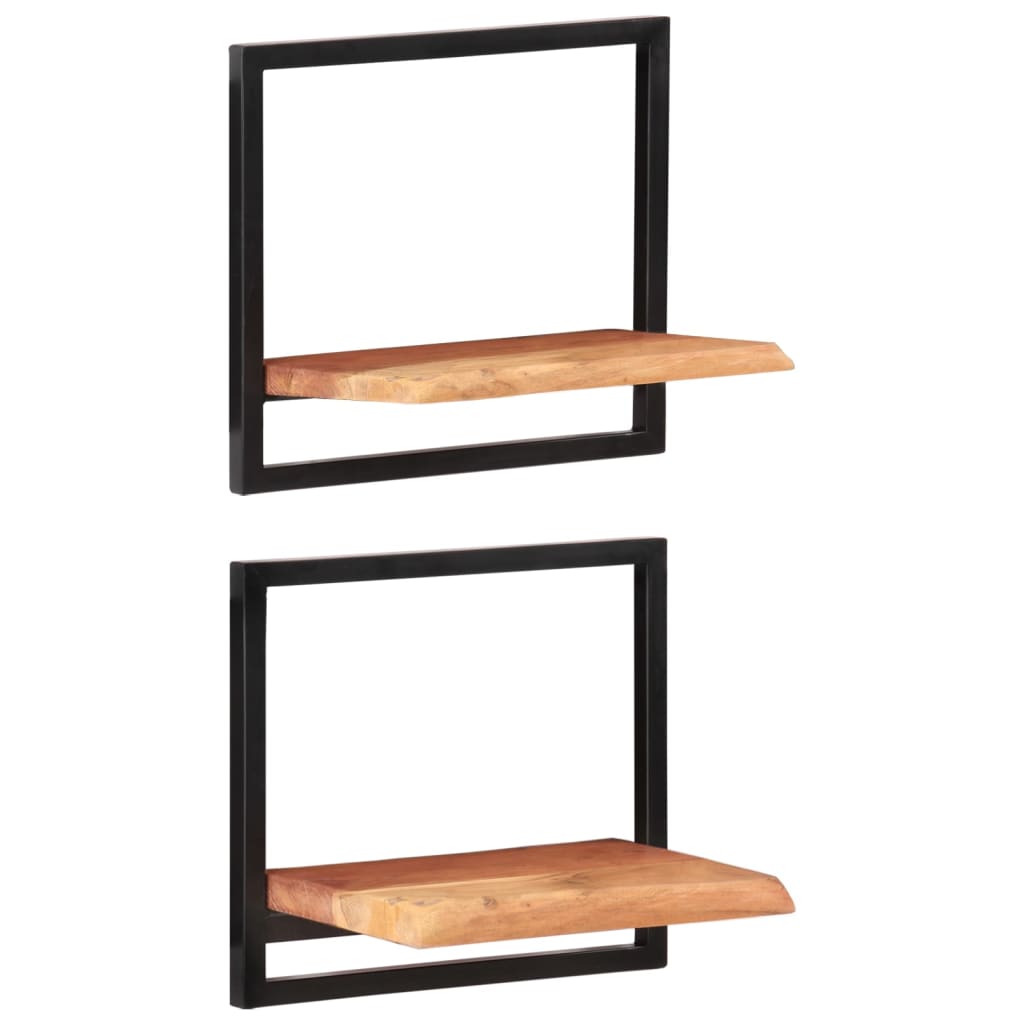 Étagères murales 2 pcs 40x24x35 cm Bois d'acacia et acier - XIOS