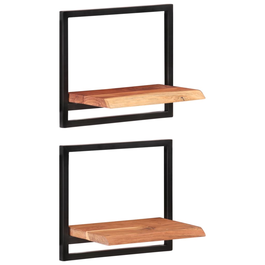 Étagères murales 2 pcs 40x24x35 cm Bois d'acacia et acier - XIOS