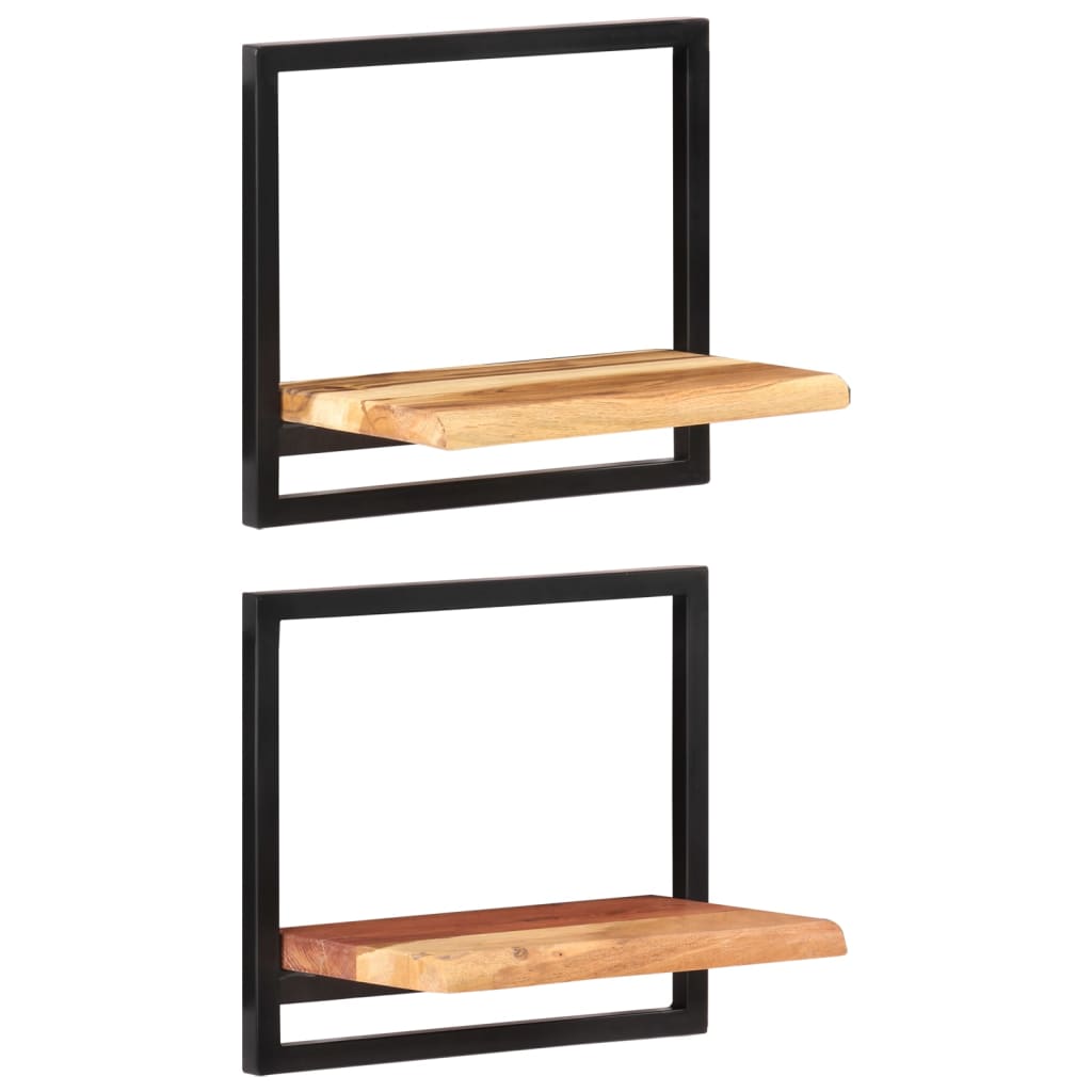 Étagères murales 2 pcs 40x24x35 cm Bois d'acacia et acier - XIOS