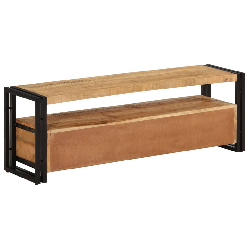 Meuble TV 120x30x40 cm Bois massif de manguier - XIOS