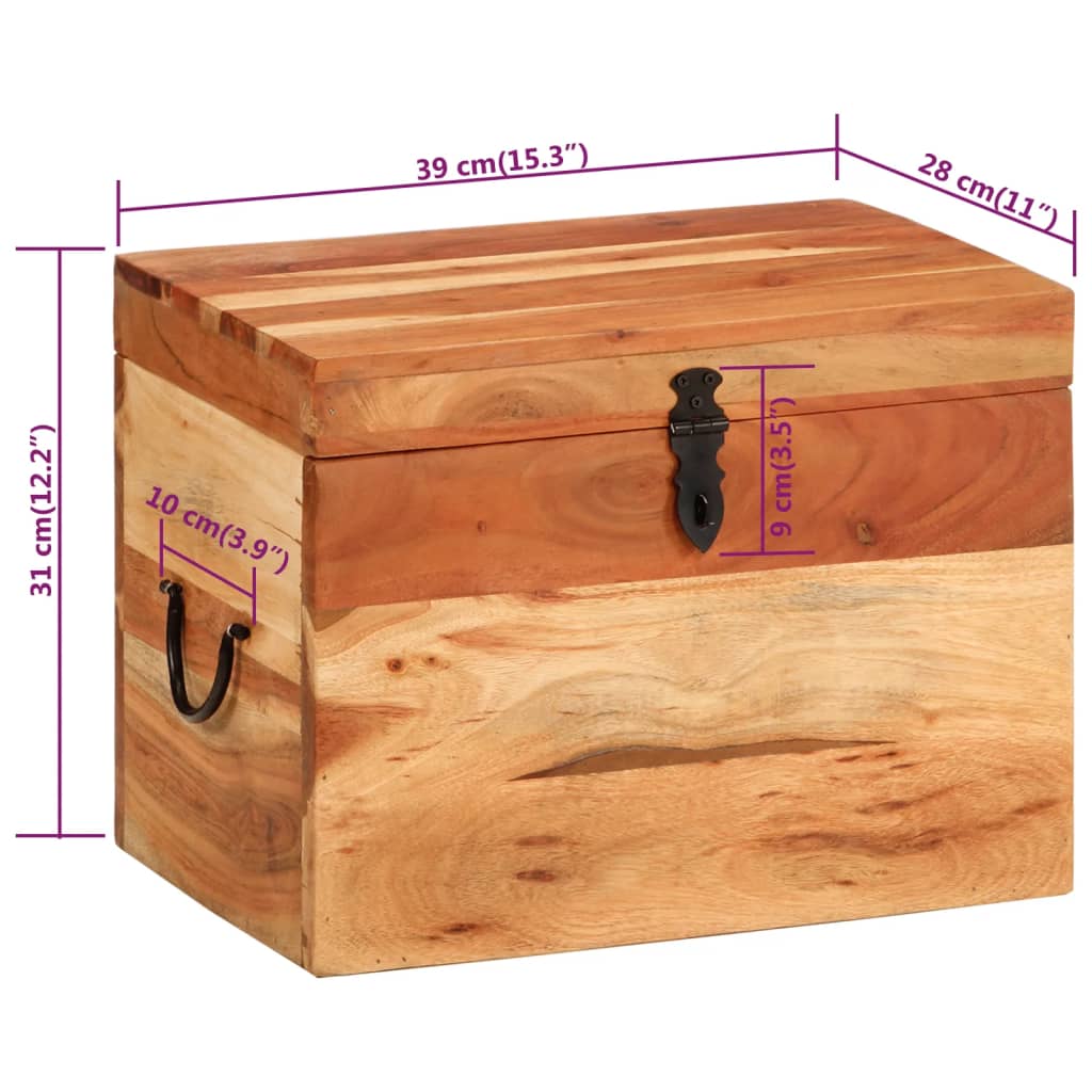 Boîte de rangement 39x28x31 cm Bois massif d'acacia - XIOS