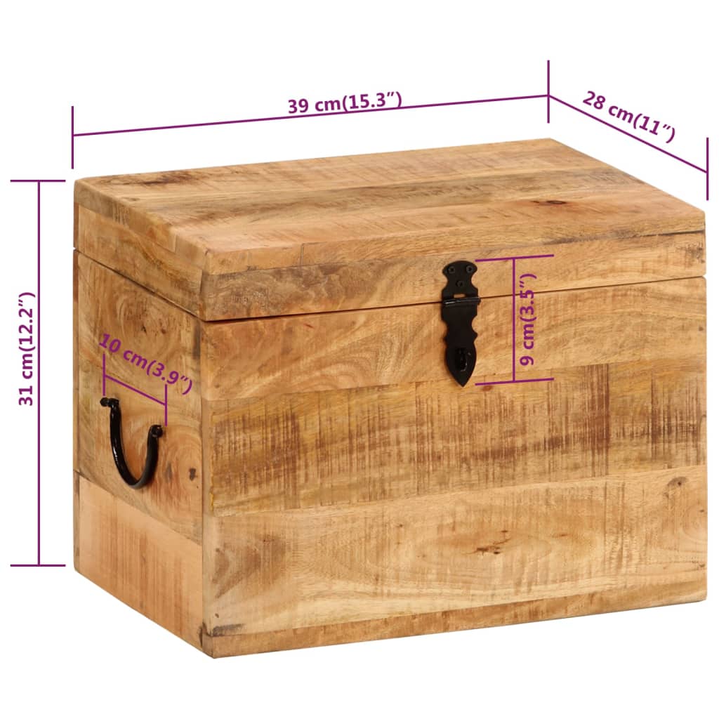 Boîte de rangement 39x28x31 cm Bois massif d'acacia Coffres de rangement vidaXL