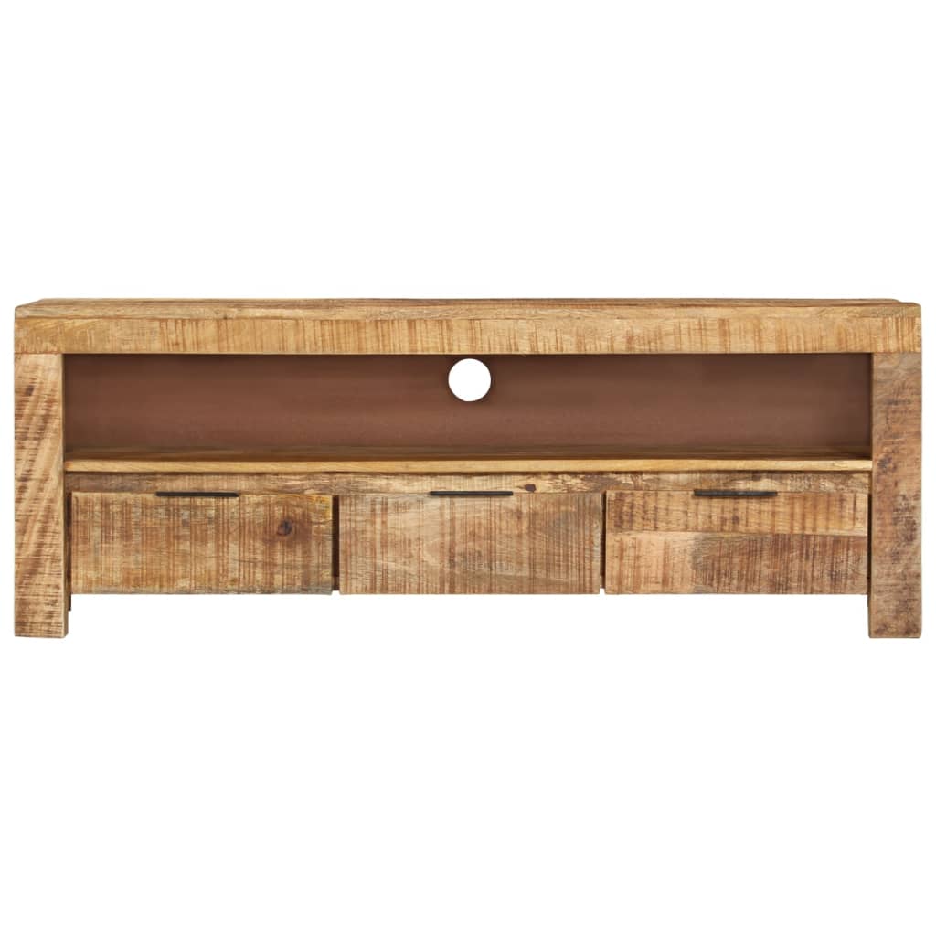 Meuble TV 110x30x40 cm Bois de manguier brut - XIOS