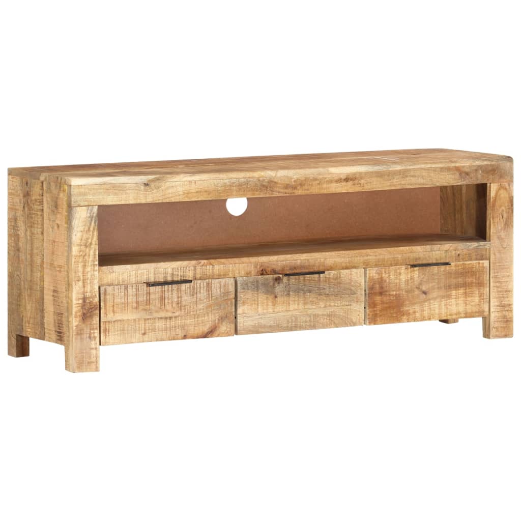 Meuble TV 110x30x40 cm Bois de manguier brut - XIOS