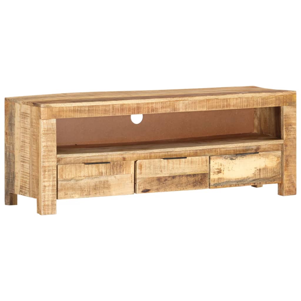 Meuble TV 110x30x40 cm Bois de manguier brut - XIOS