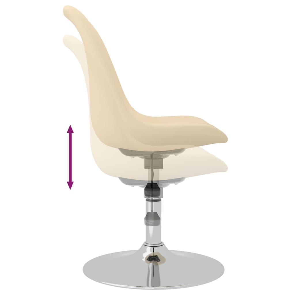 Chaises pivotantes à manger lot de 4 Crème Tissu - XIOS