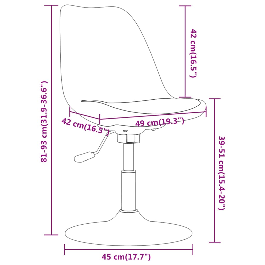 Chaises pivotantes à manger lot de 4 Crème Tissu - XIOS