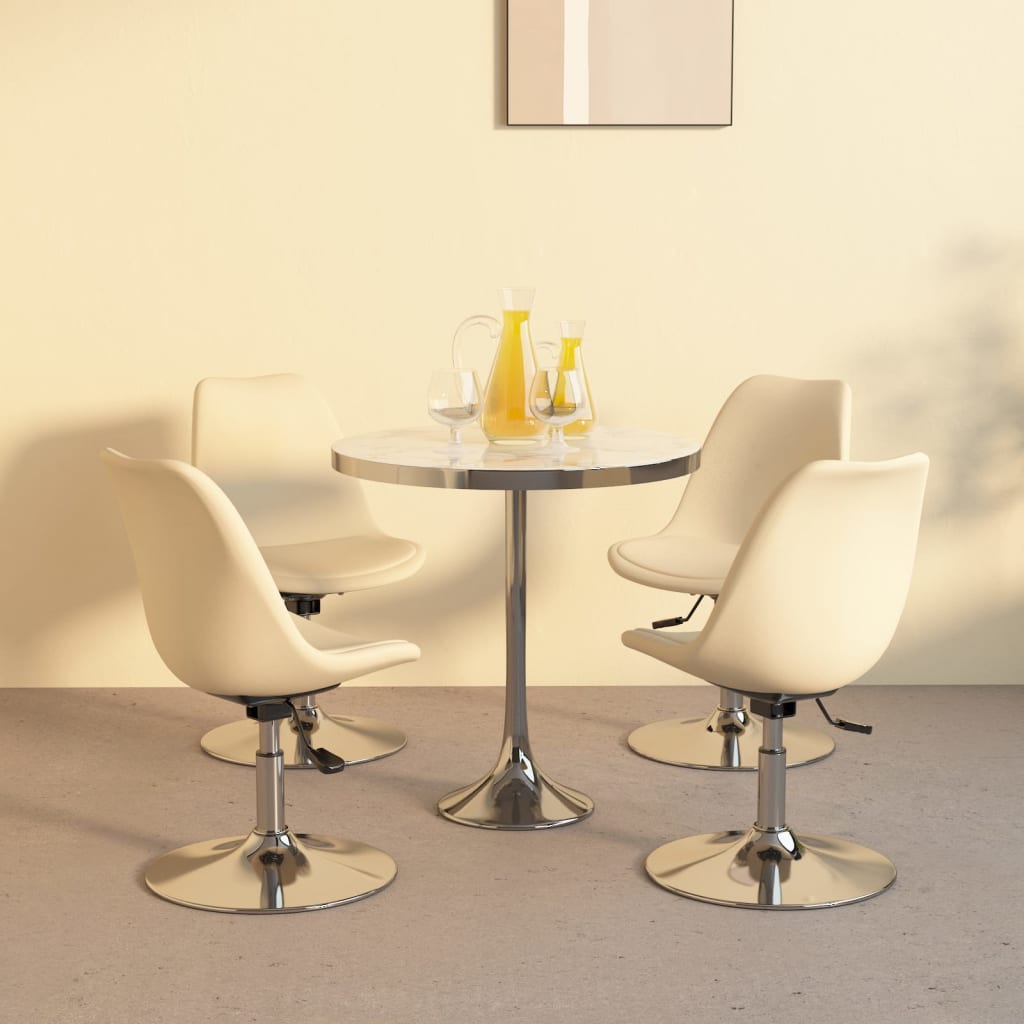 Chaises pivotantes à manger lot de 4 Crème Tissu - XIOS
