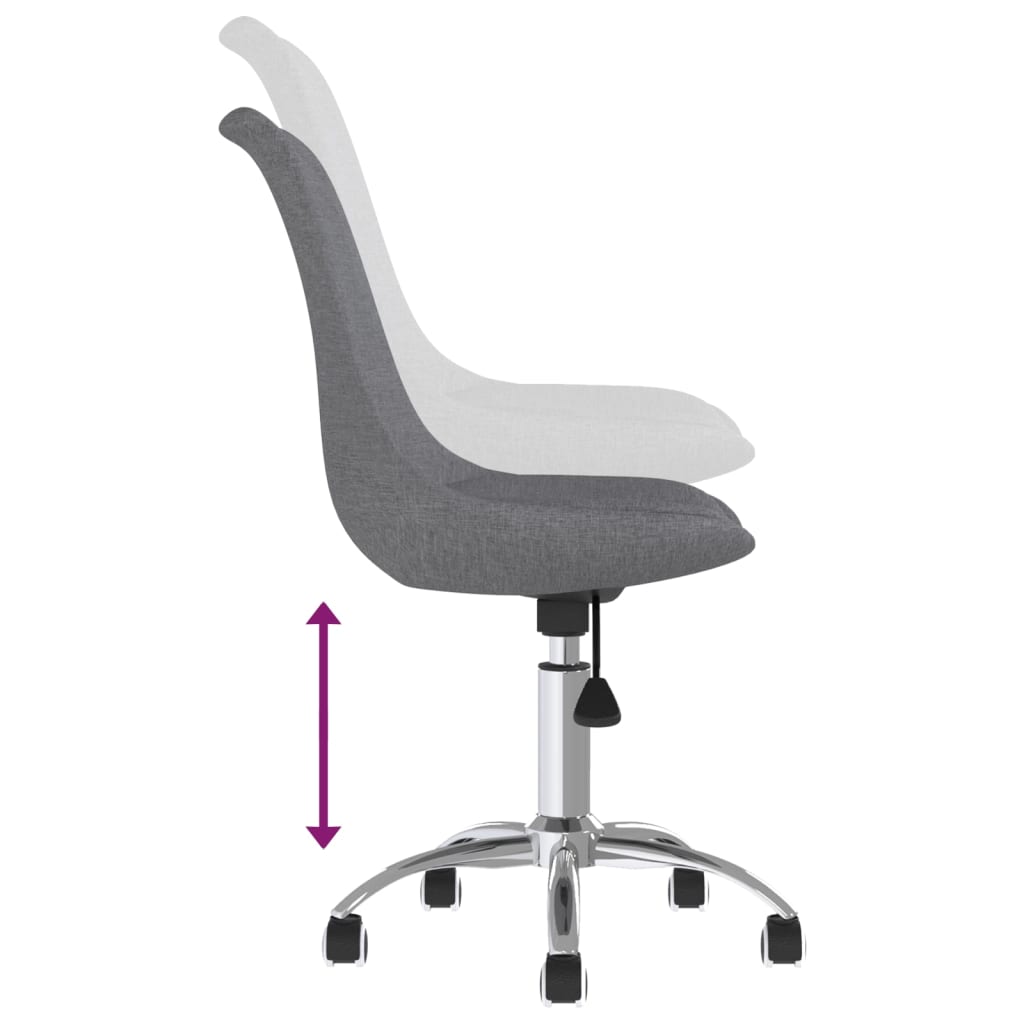 Chaises pivotantes à manger lot de 2 Gris clair Tissu - XIOS