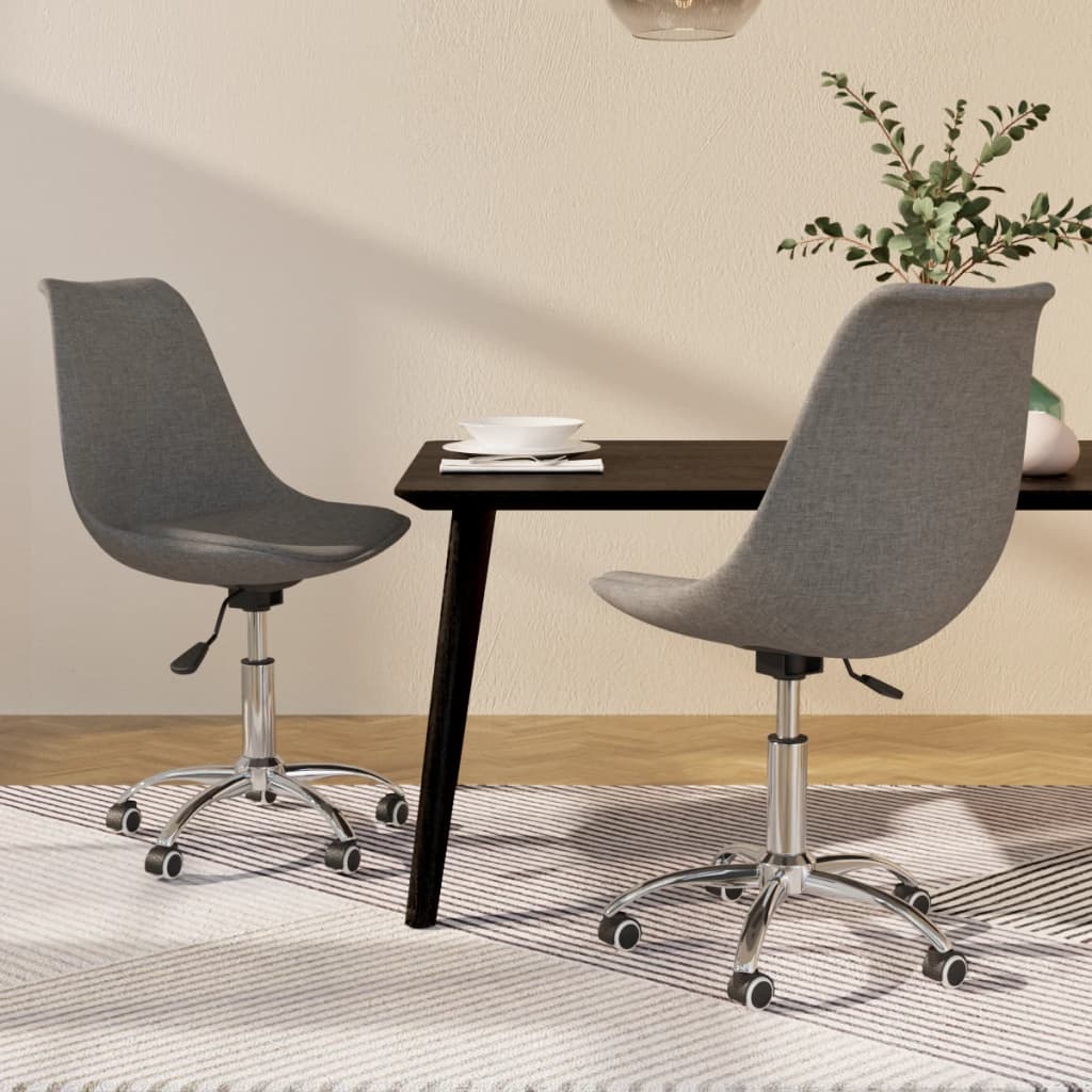 Chaises pivotantes à manger lot de 2 Gris clair Tissu - XIOS