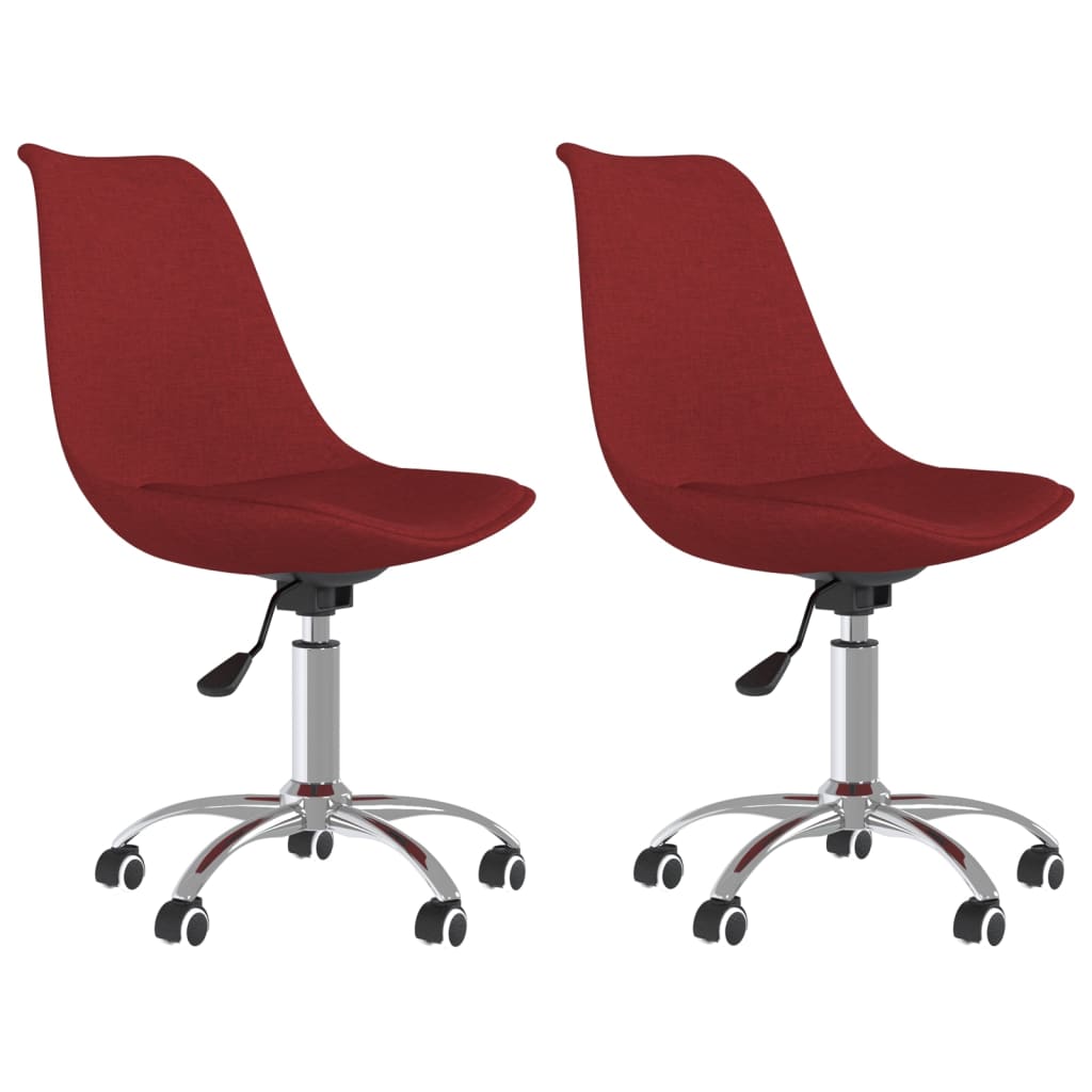 Chaises pivotantes à manger lot de 2 Rouge bordeaux Tissu - XIOS