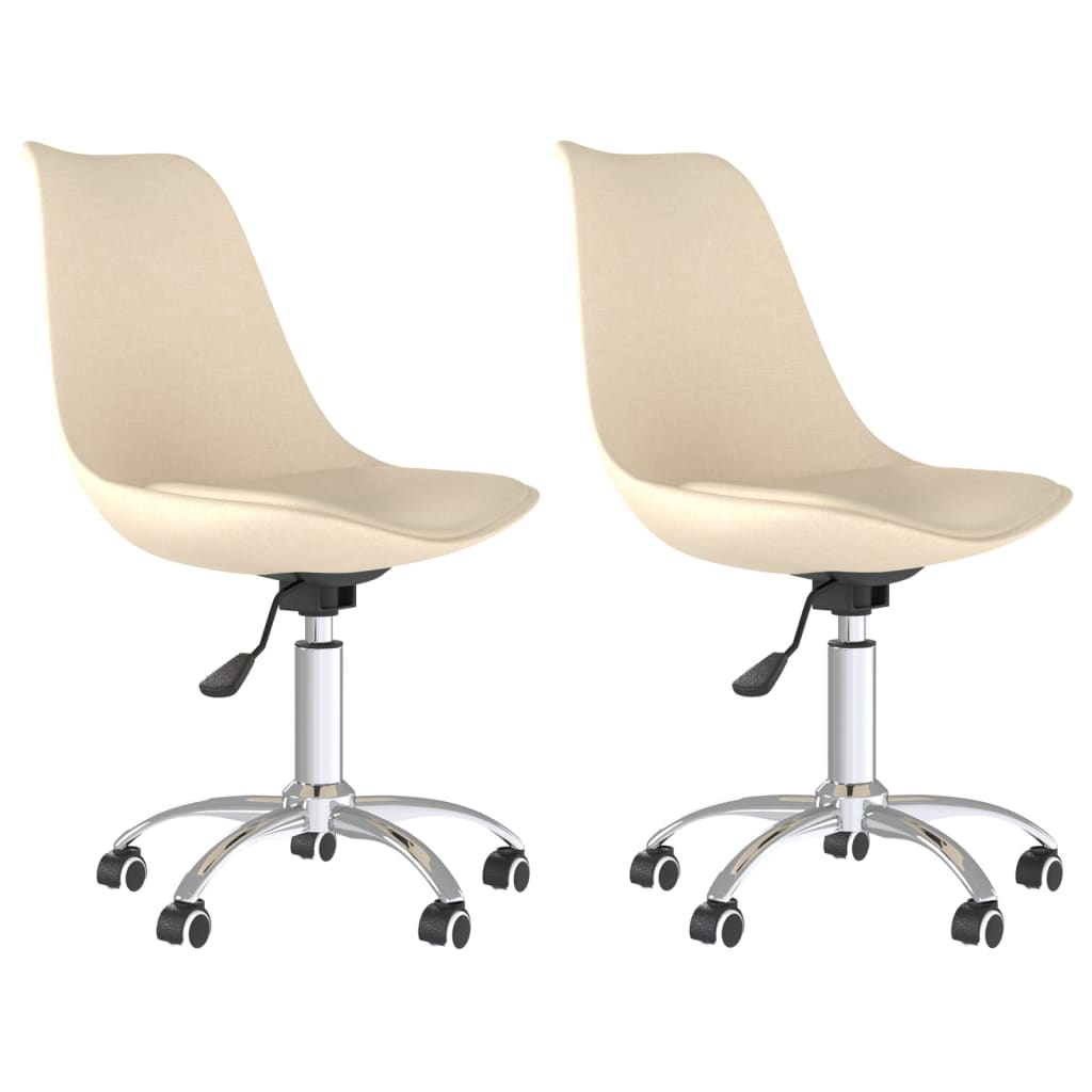 Chaises pivotantes à manger lot de 2 Crème Tissu - XIOS