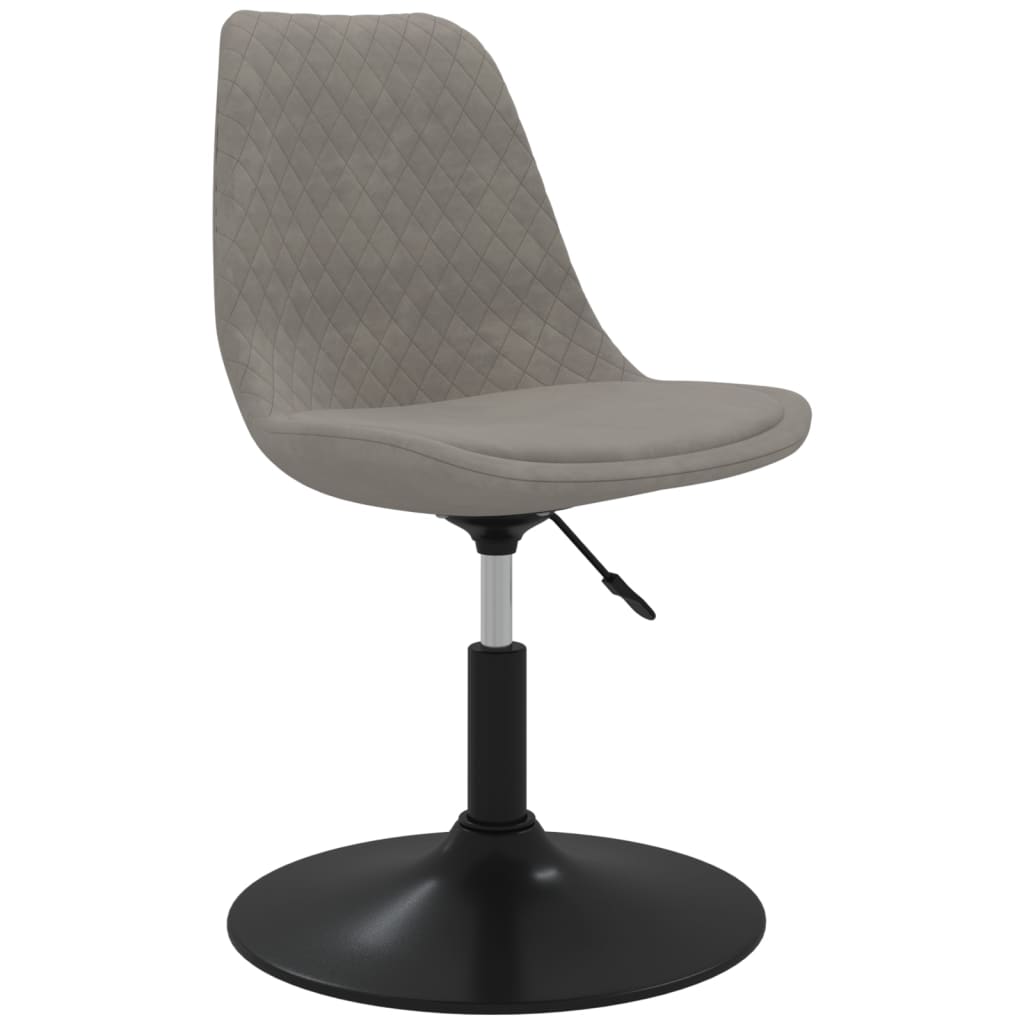 Chaises à manger pivotantes lot de 4 Gris clair Velours - XIOS