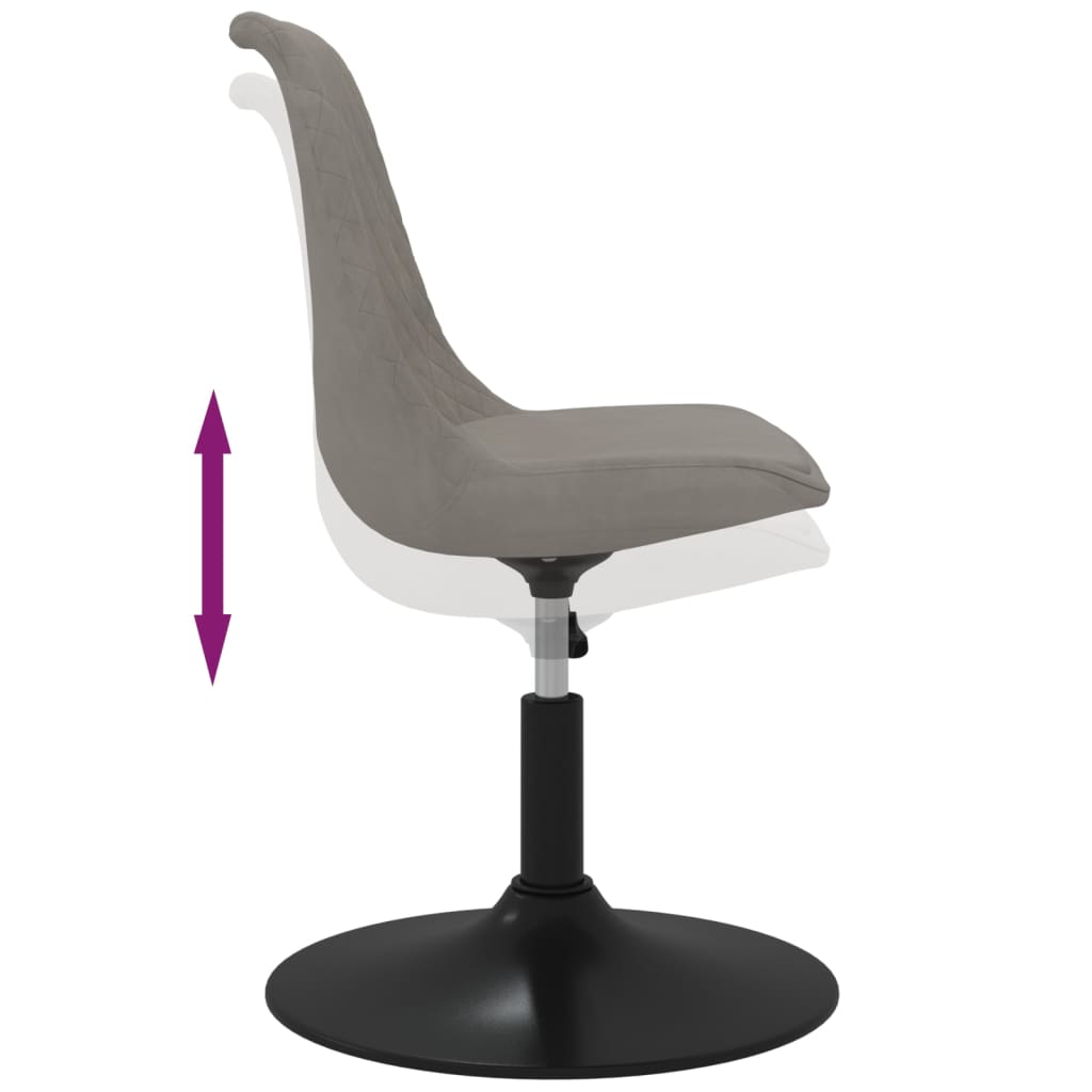 Chaises à manger pivotantes lot de 4 Gris clair Velours - XIOS