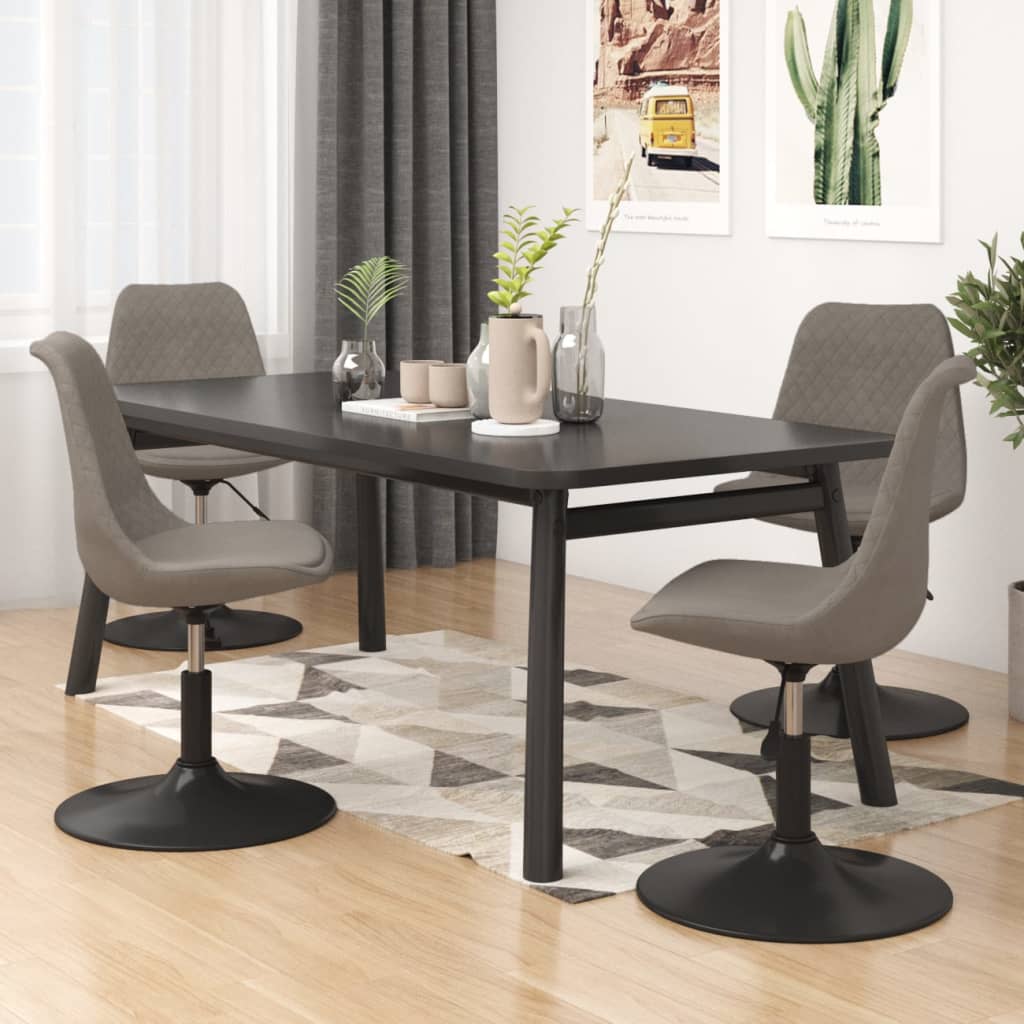 Chaises à manger pivotantes lot de 4 Gris clair Velours - XIOS