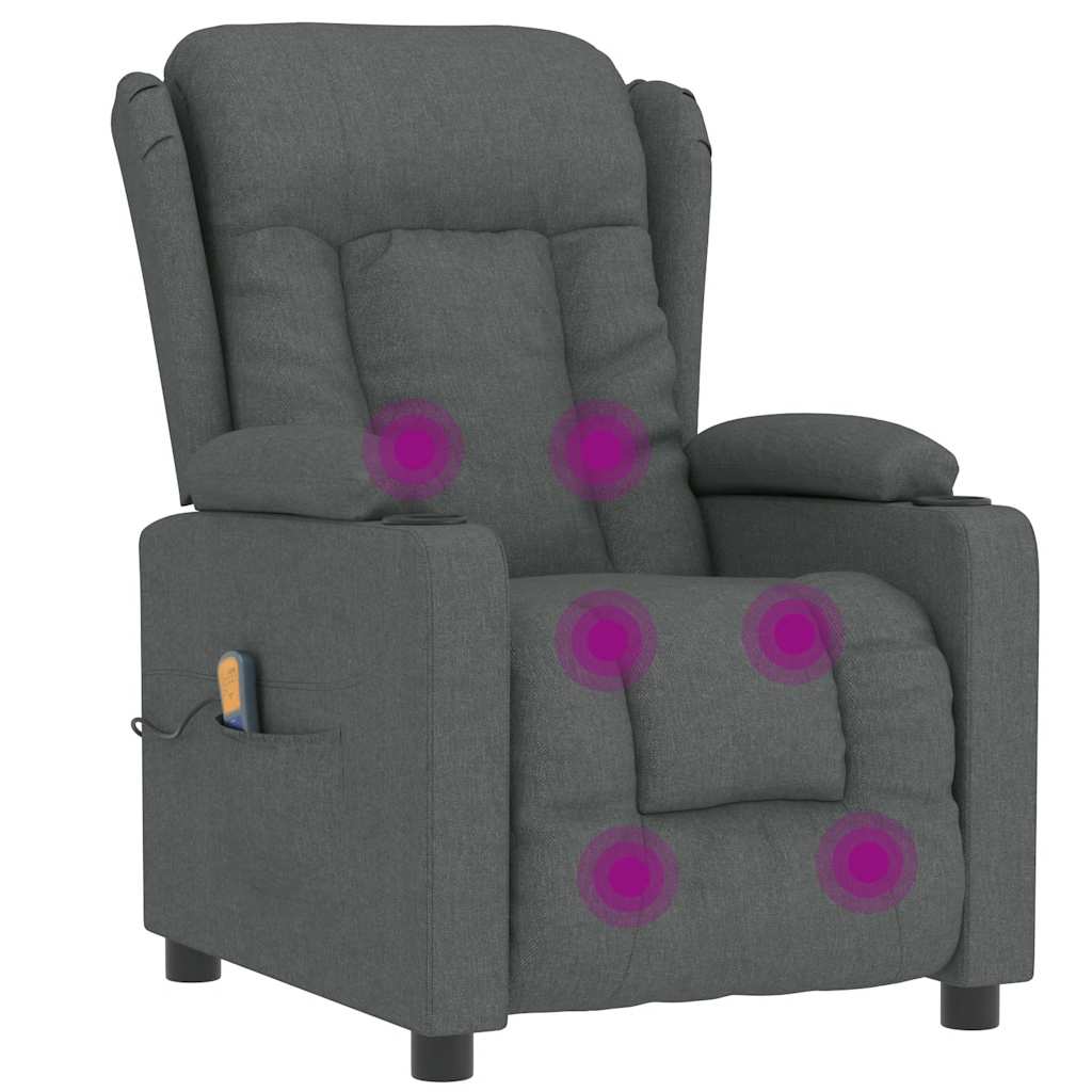 Fauteuil de massage Gris foncé Tissu - XIOS