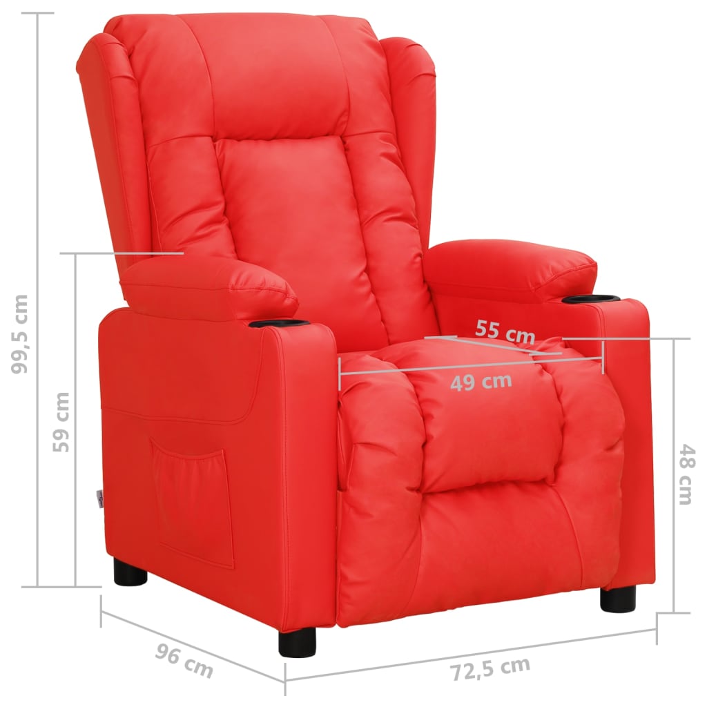 Fauteuil inclinable Rouge Similicuir
