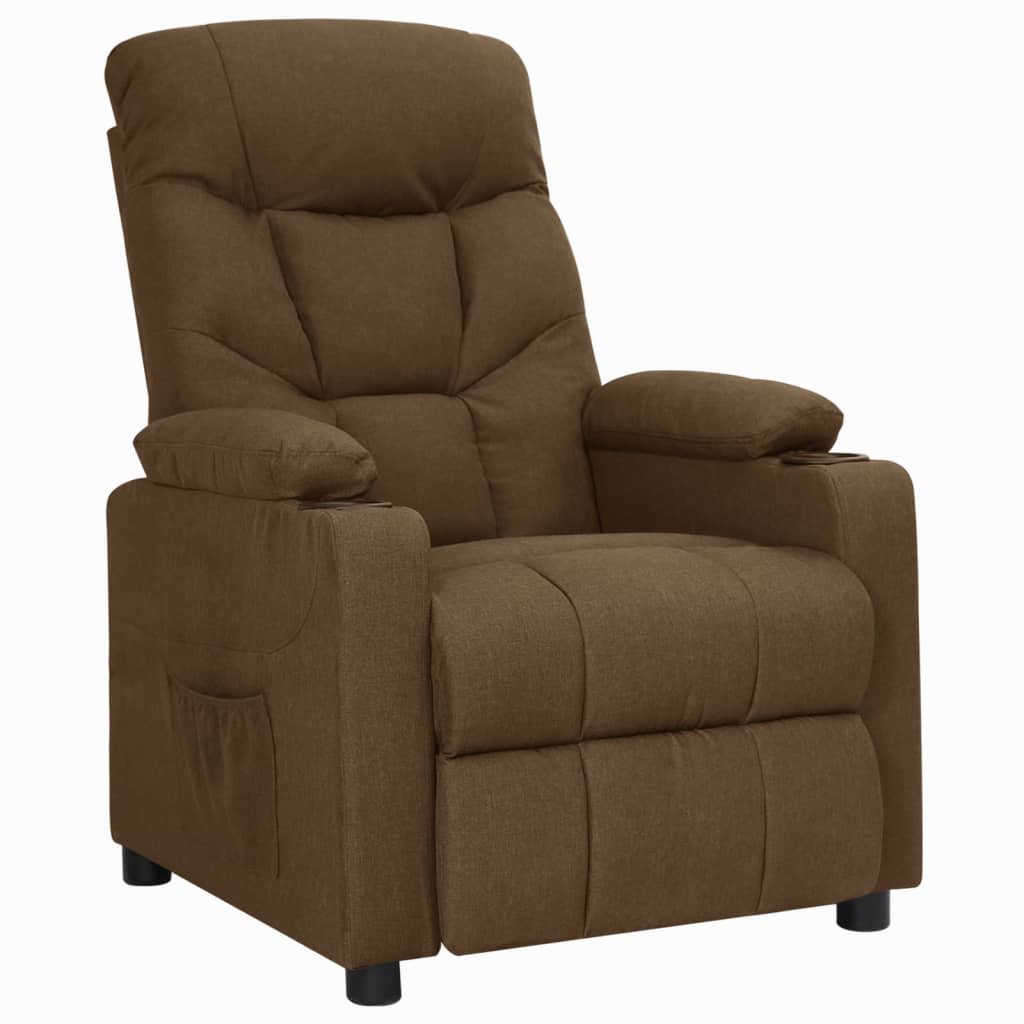 Fauteuil inclinable Marron Tissu Fauteuils vidaXL