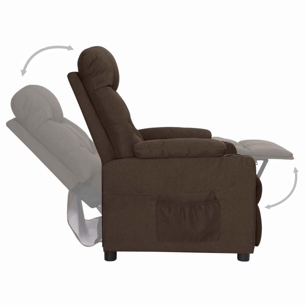 Fauteuil inclinable Marron foncé Tissu - XIOS