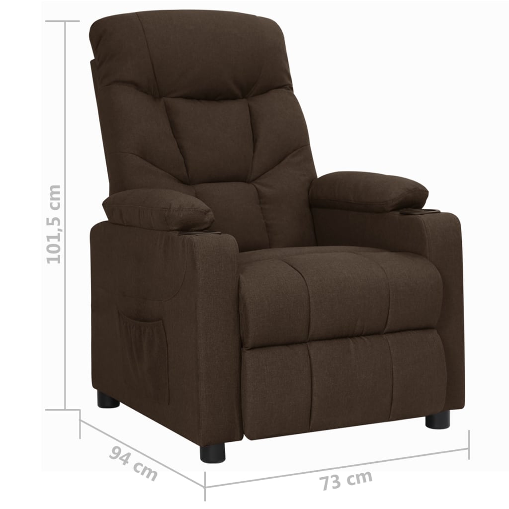 Fauteuil inclinable Marron foncé Tissu - XIOS