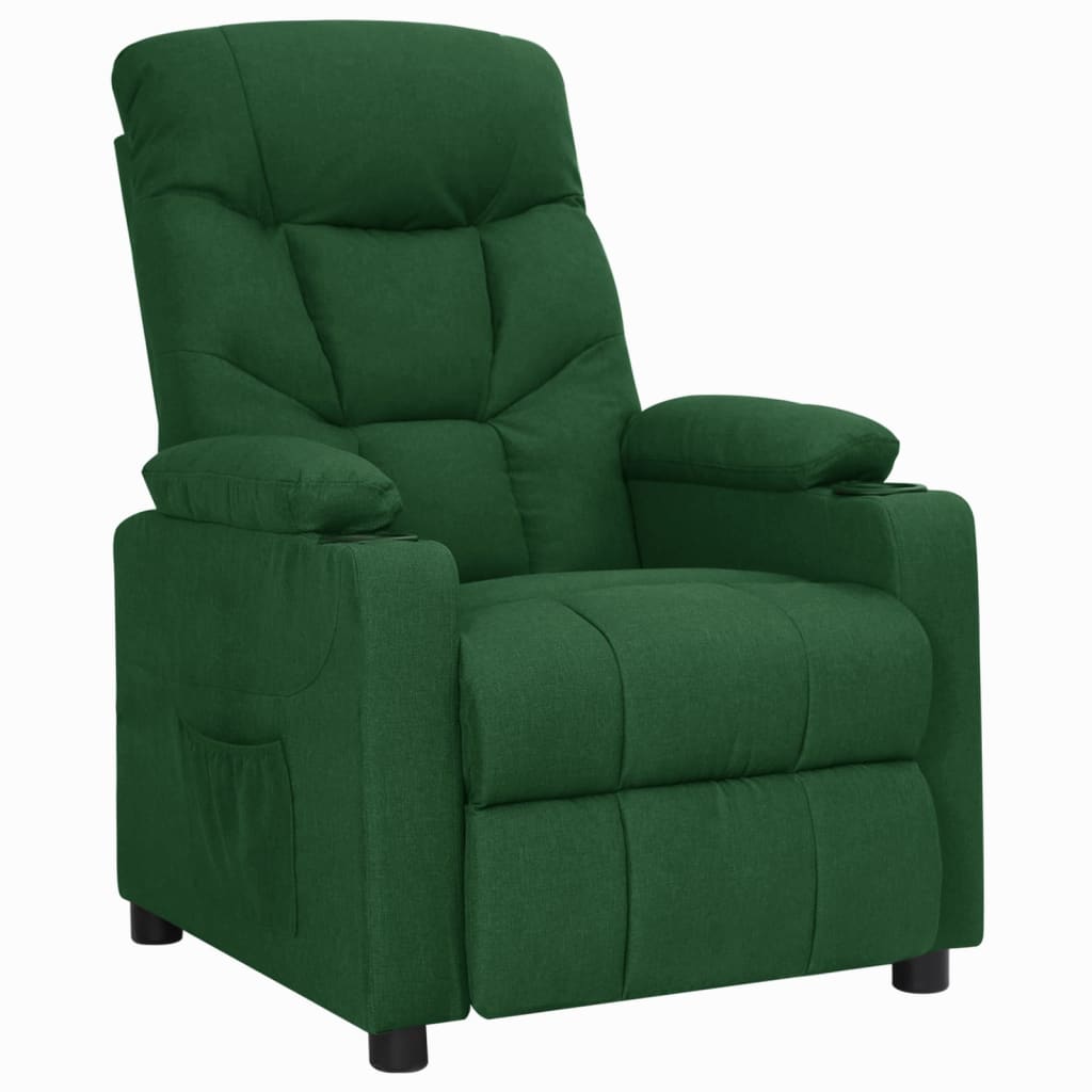 Fauteuil inclinable Vert foncé Tissu Fauteuils vidaXL