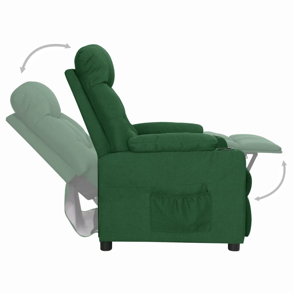 Fauteuil inclinable Vert foncé Tissu - XIOS