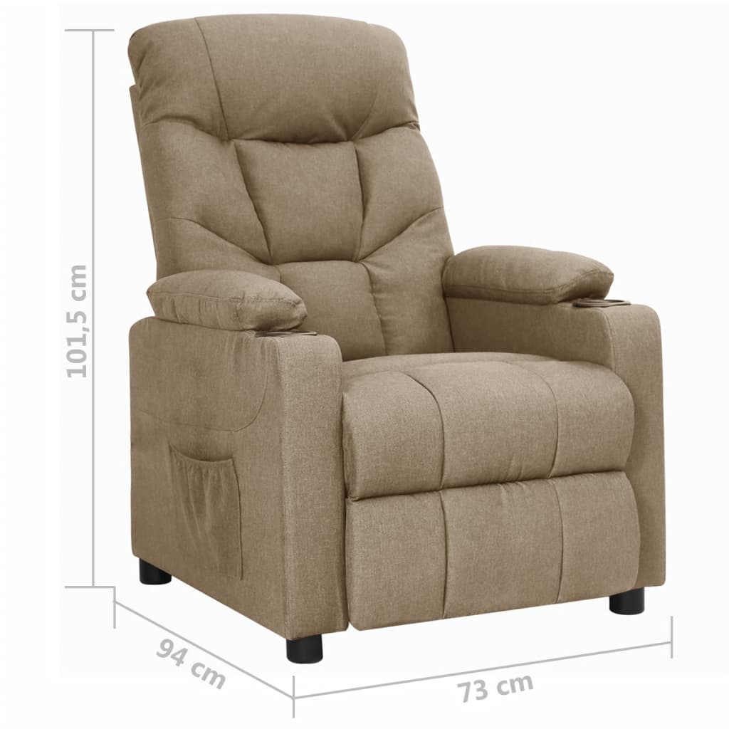 Fauteuil inclinable Taupe Tissu - XIOS