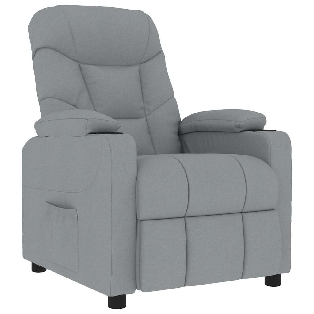 Fauteuil de massage Gris clair Tissu Fauteuils électriques vidaXL