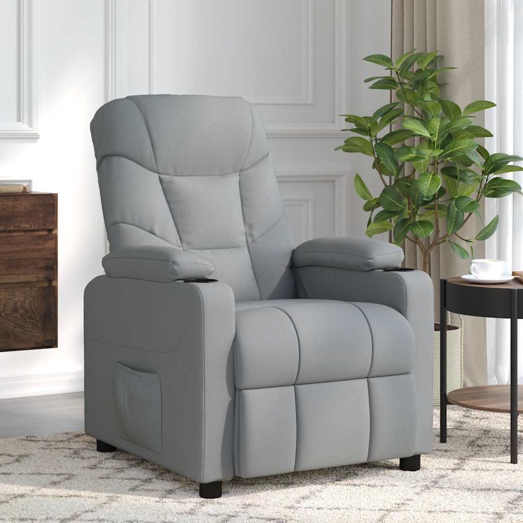 Fauteuil de massage Gris clair Tissu Fauteuils électriques vidaXL