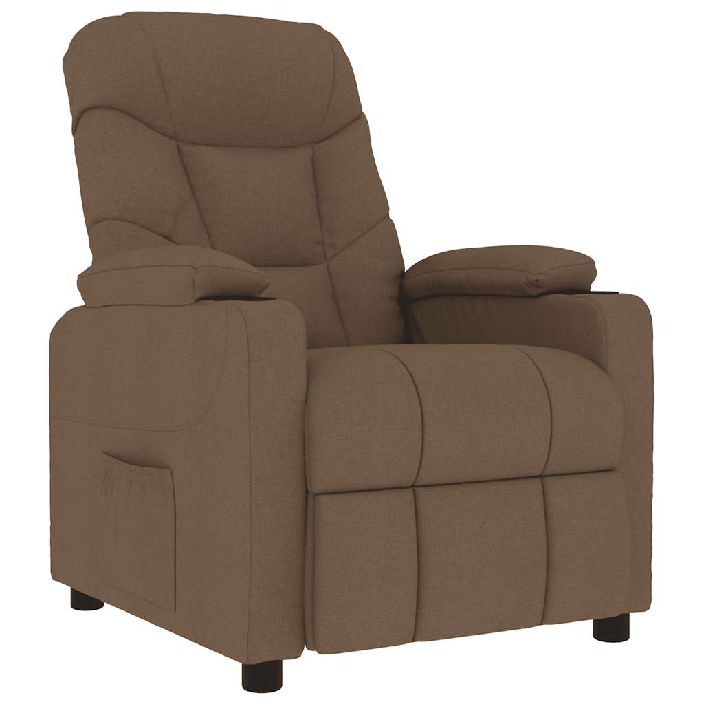 Fauteuil de massage Marron Tissu Fauteuils électriques vidaXL