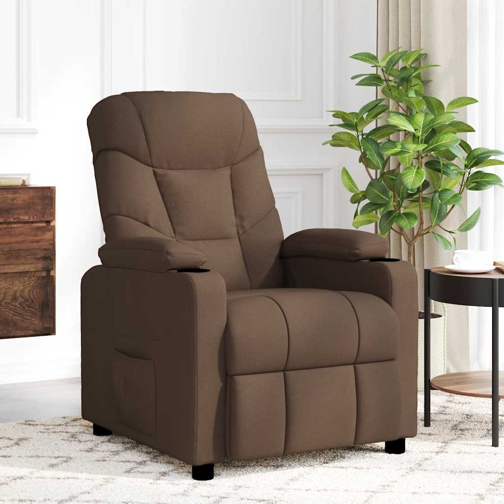Fauteuil de massage Marron Tissu Fauteuils électriques vidaXL