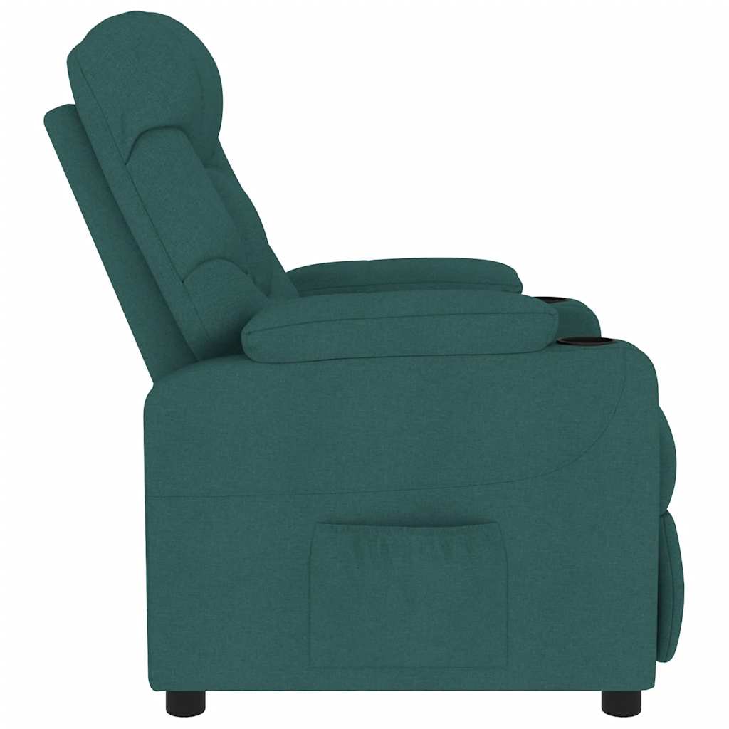 Fauteuil de massage Vert foncé Tissu