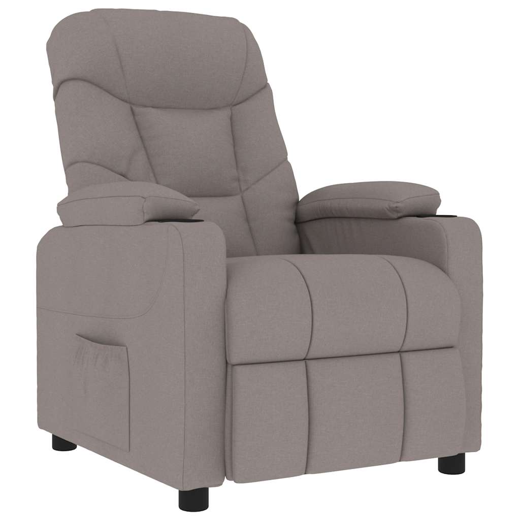 Fauteuil de massage Taupe Tissu Fauteuils électriques vidaXL