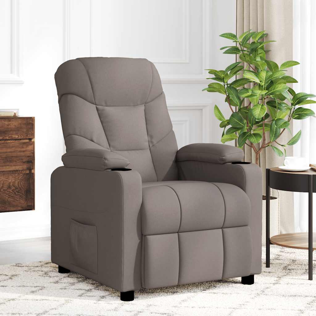 Fauteuil de massage Taupe Tissu Fauteuils électriques vidaXL