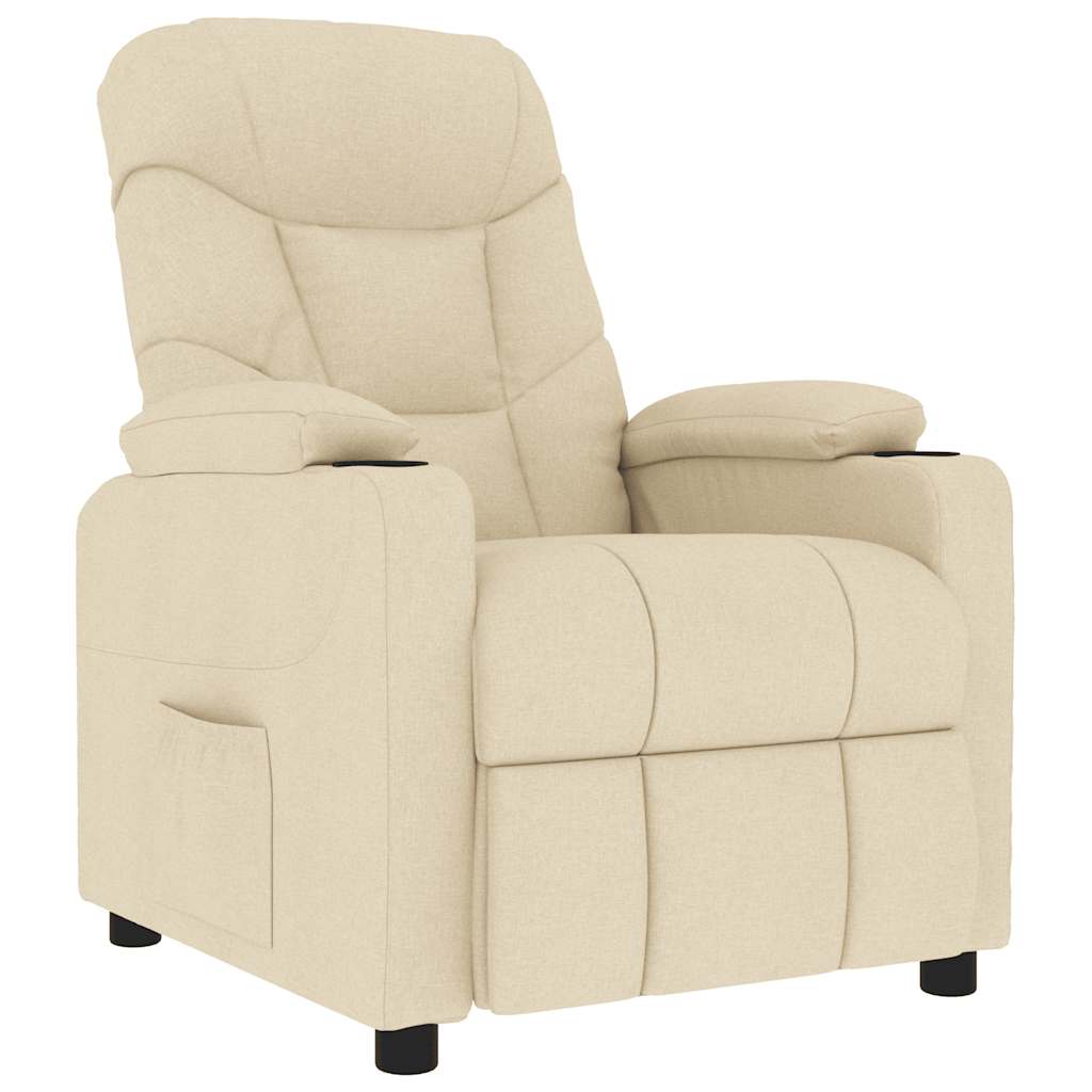 Fauteuil de massage Crème Tissu Fauteuils électriques vidaXL