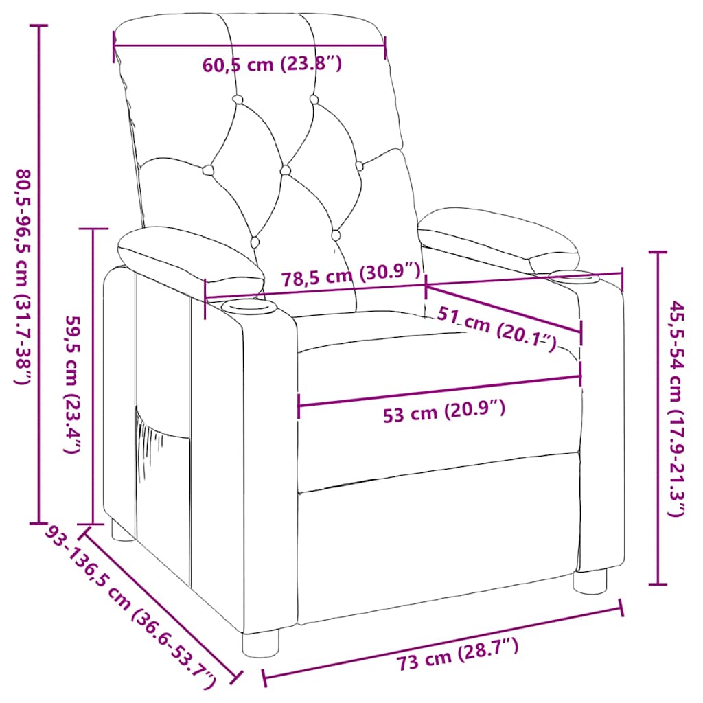 Fauteuil inclinable Rouge bordeaux Tissu - XIOS