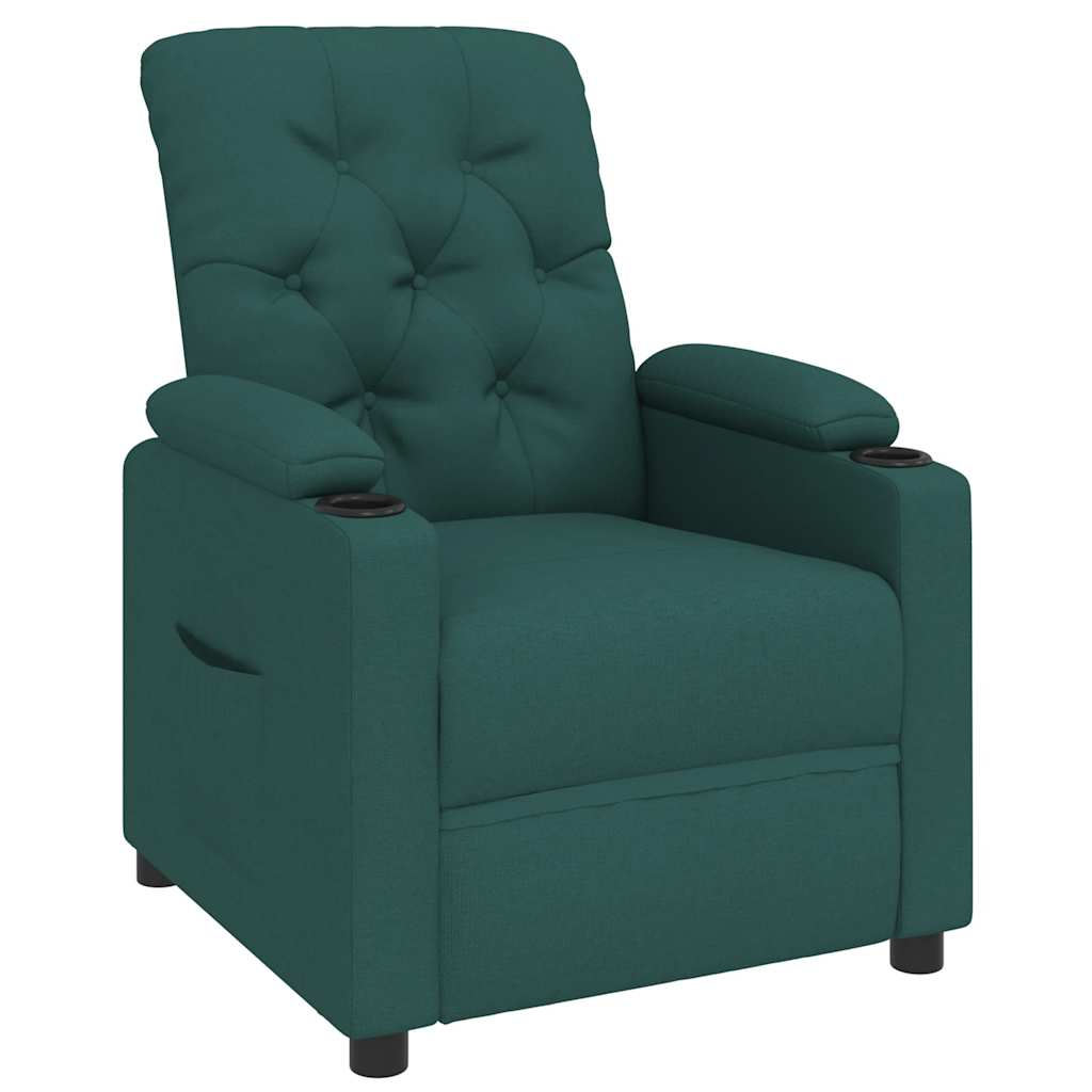 Fauteuil inclinable Vert foncé Tissu Fauteuils vidaXL