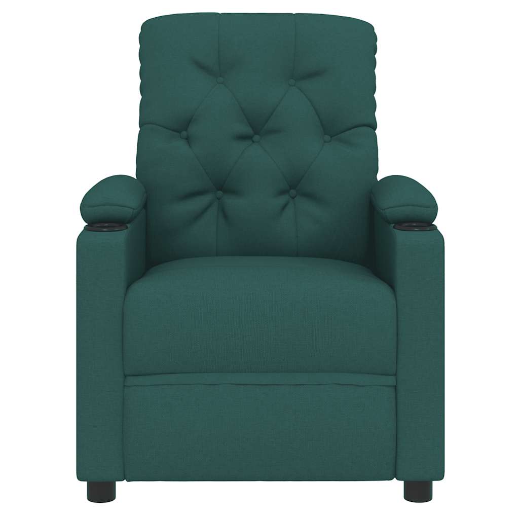 Fauteuil inclinable Vert foncé Tissu Fauteuils vidaXL