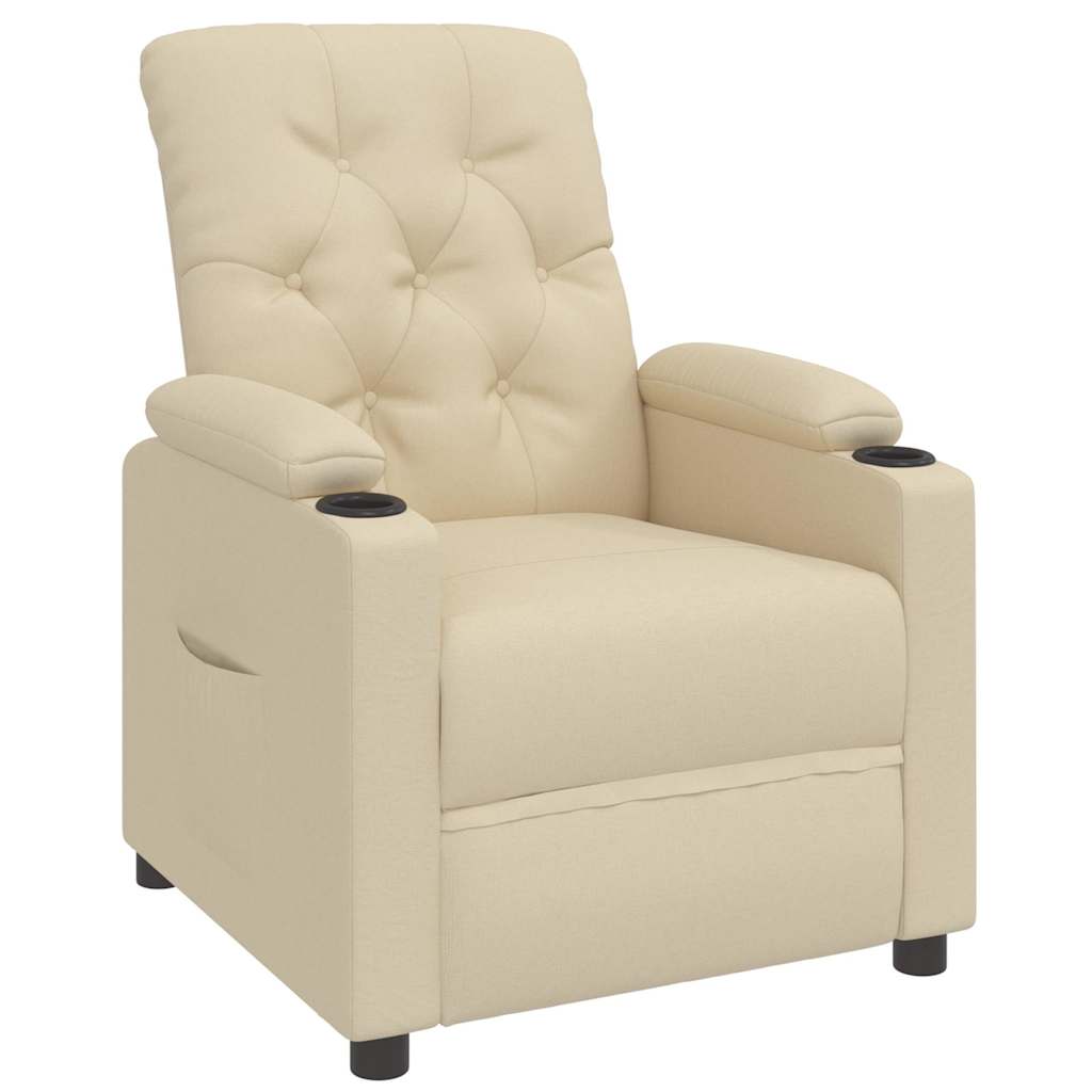 Fauteuil inclinable Crème Tissu Fauteuils vidaXL