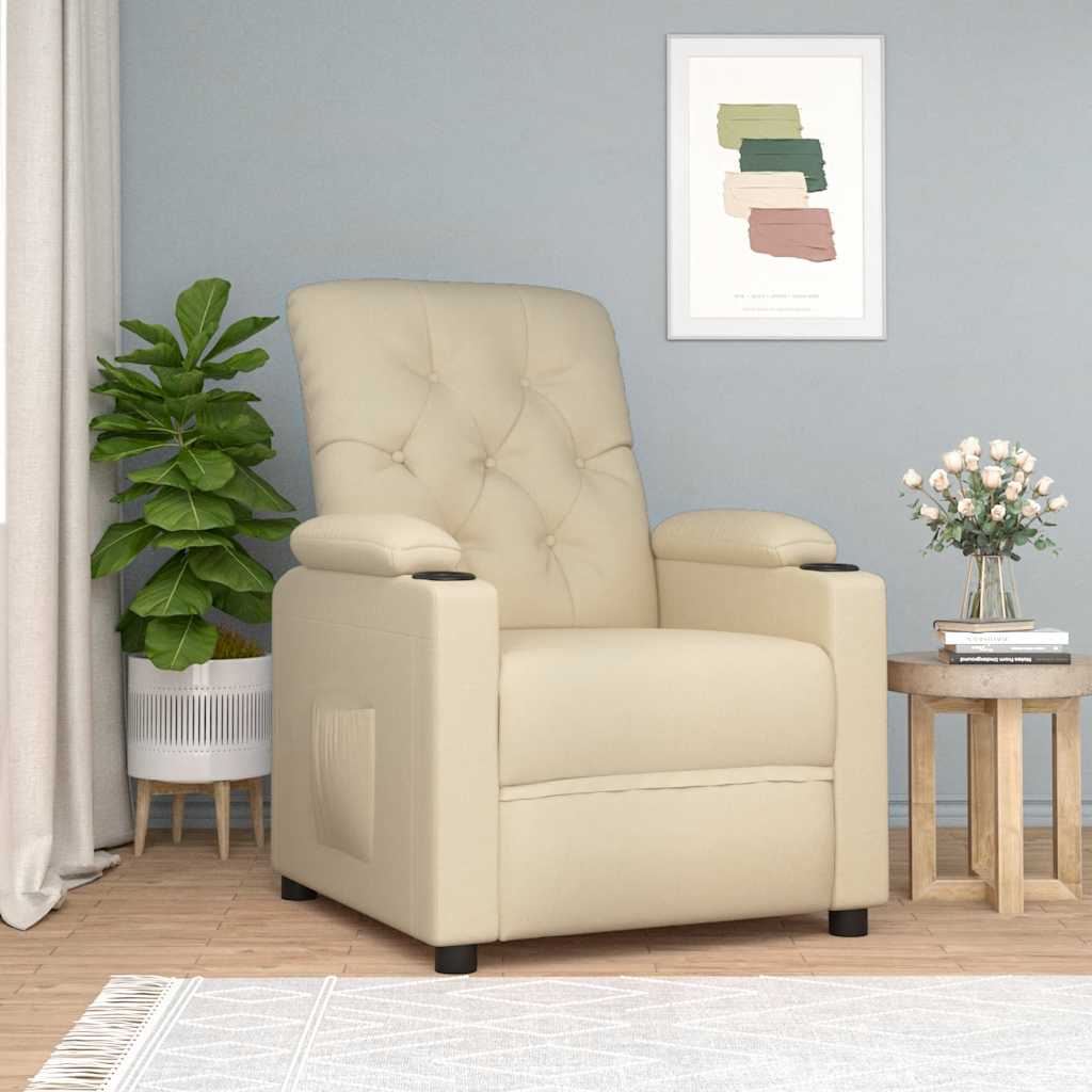 Fauteuil inclinable Crème Tissu Fauteuils vidaXL