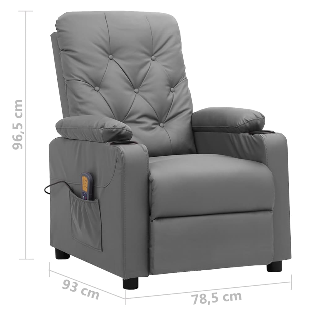 Fauteuil de massage Gris Similicuir - XIOS