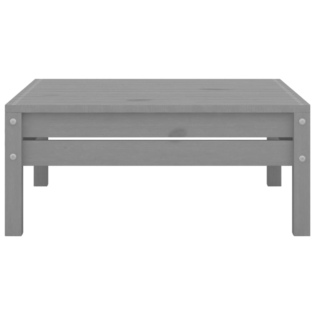 Salon de jardin 9 pcs Gris Bois de pin massif