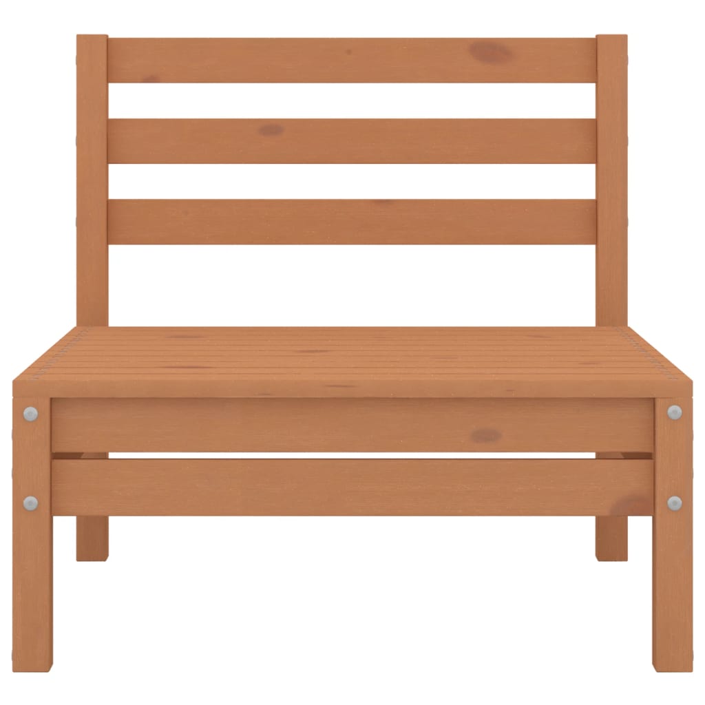 Salon de jardin 6 pcs Marron miel Bois de pin massif
