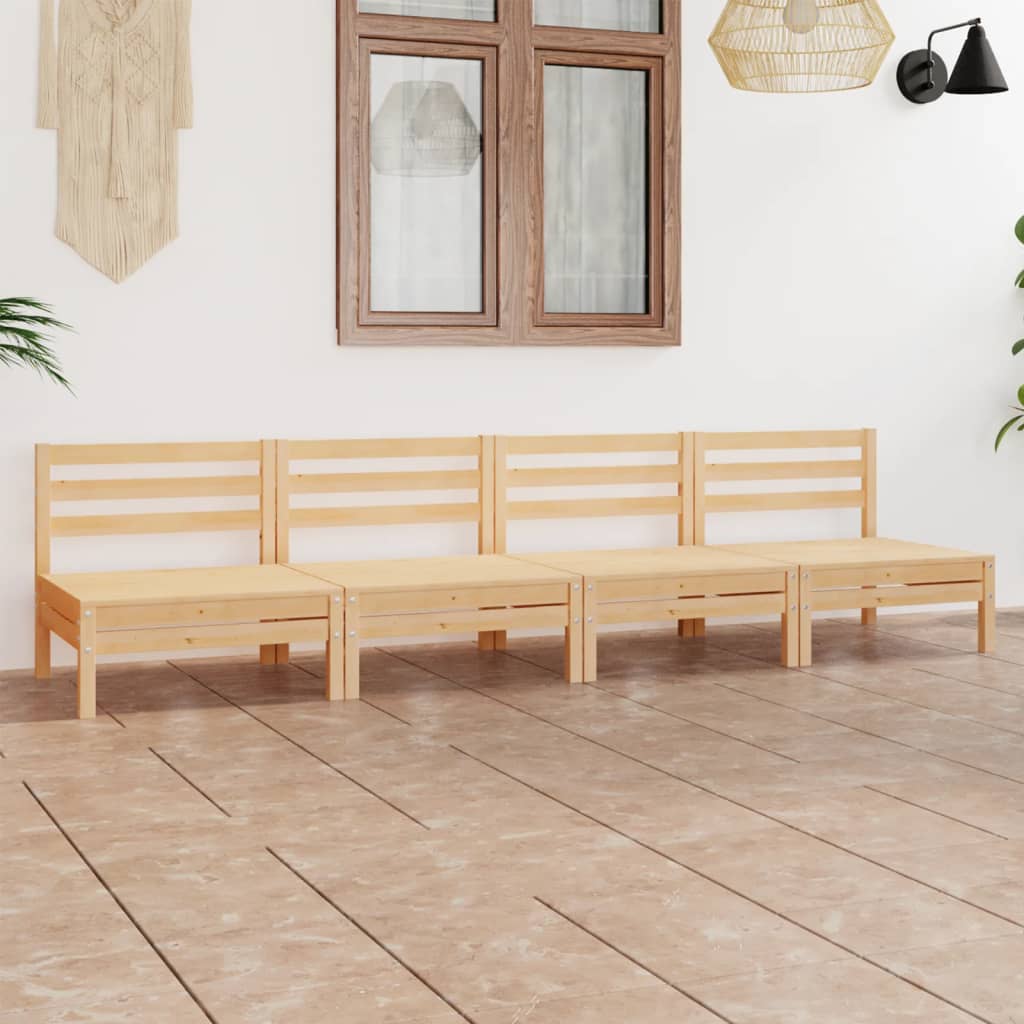 Salon de jardin 4 pcs Bois de pin massif