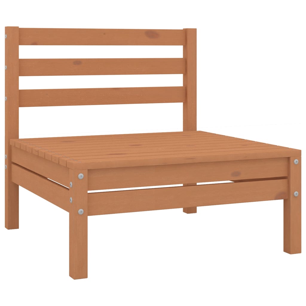 Salon de jardin 4 pcs Marron miel Bois de pin massif