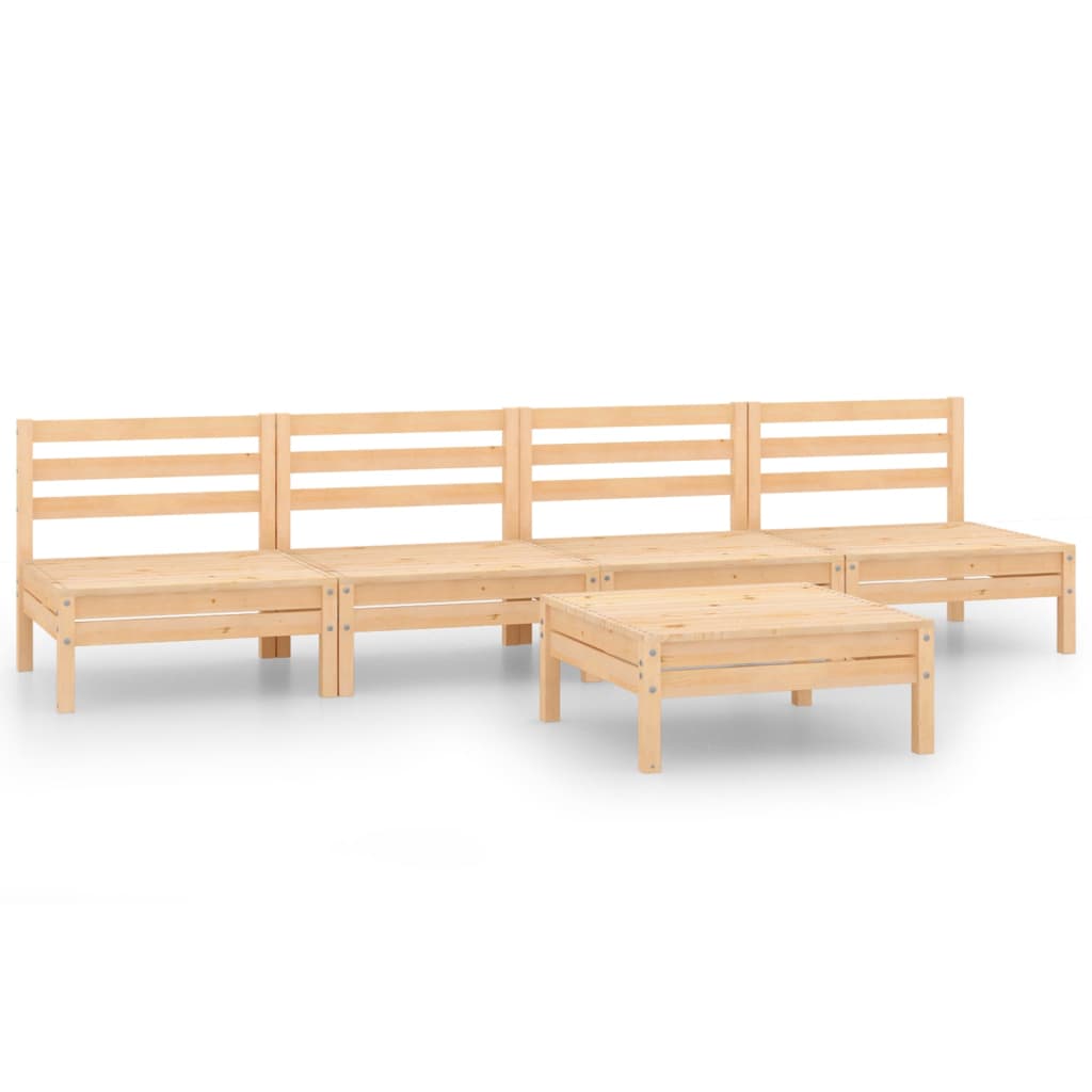 Salon de jardin 5 pcs Bois de pin massif