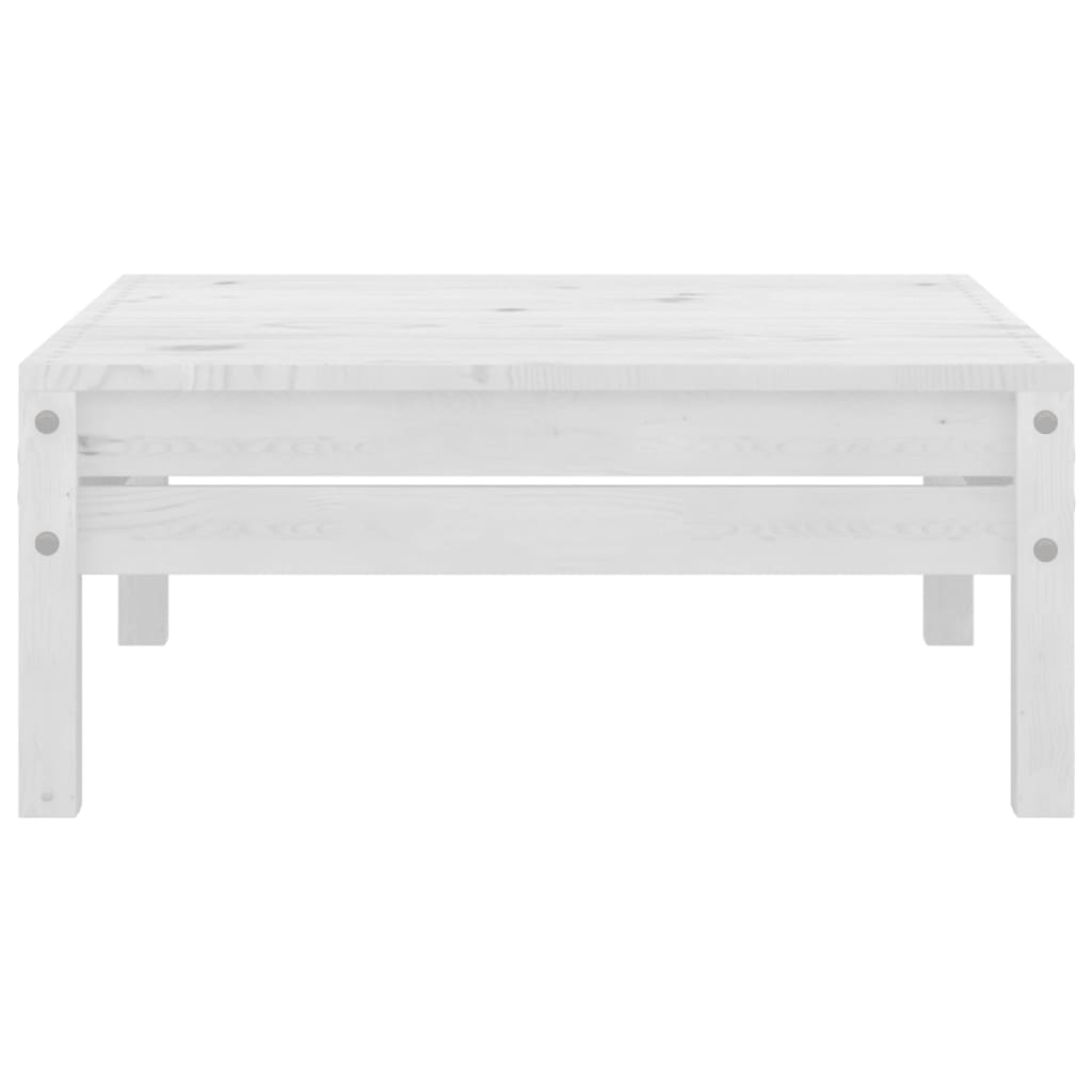 Salon de jardin 5 pcs Blanc Bois de pin massif