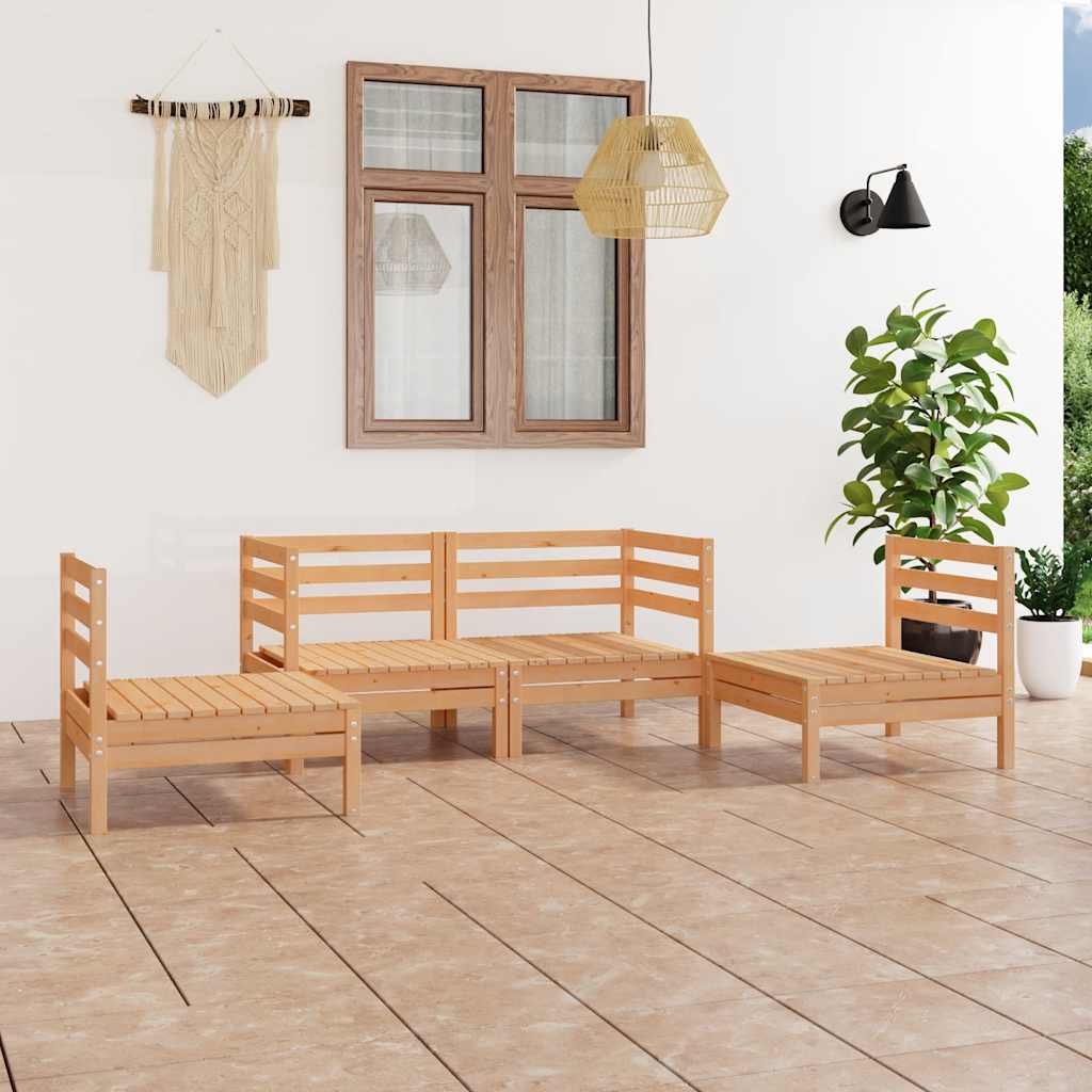 Salon de jardin 4 pcs Bois de pin massif